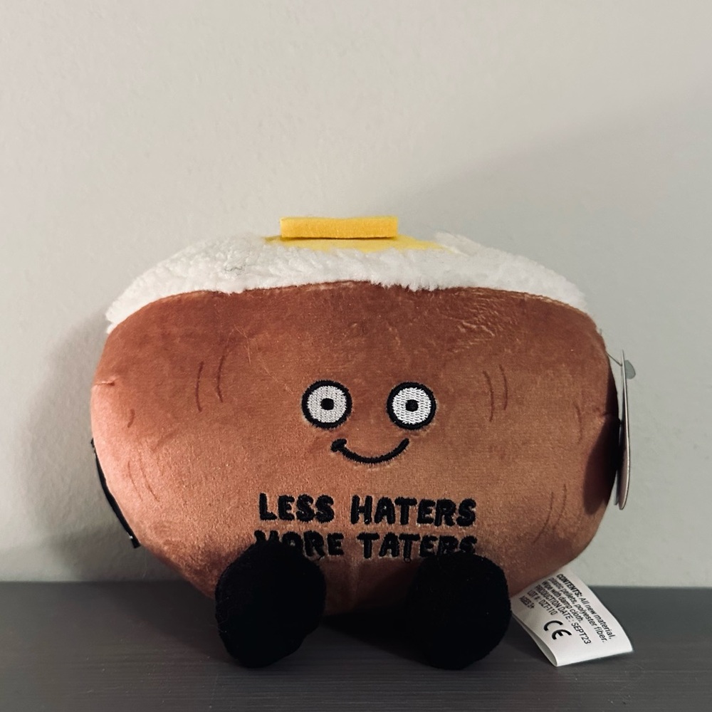 “Less Haters More Taters” Plush Baked Potato -NWT